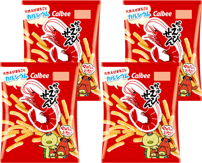 Calbee 卡樂比 Kappa Ebisen 河童蝦條 蝦風味餅乾, 77g, 4包