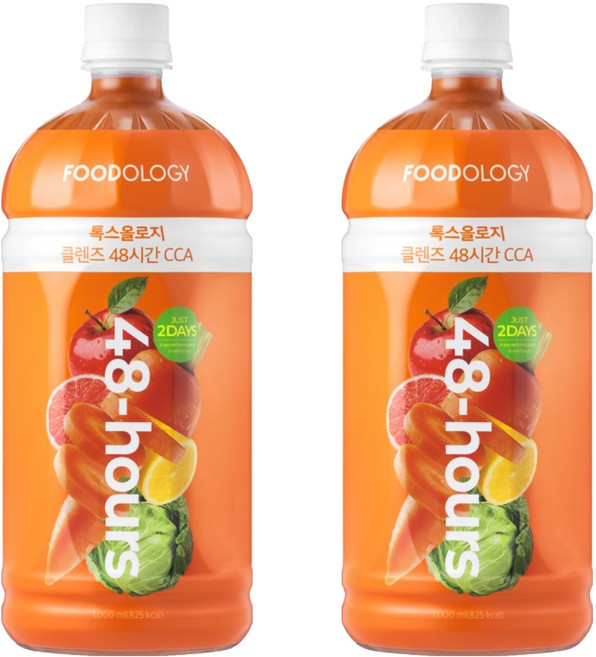 푸드올로지 톡스올로지 48시간 CCA 클렌즈주스, 1L, 2개