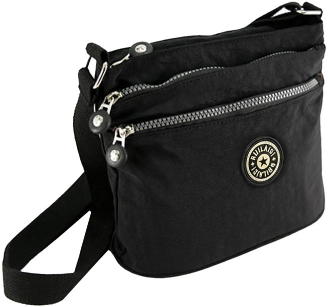 LuLu bag 女款 Judith 輕便收納佳斜背包 + 配件, 黑色(斜挎包) + 隨機發貨(配件)