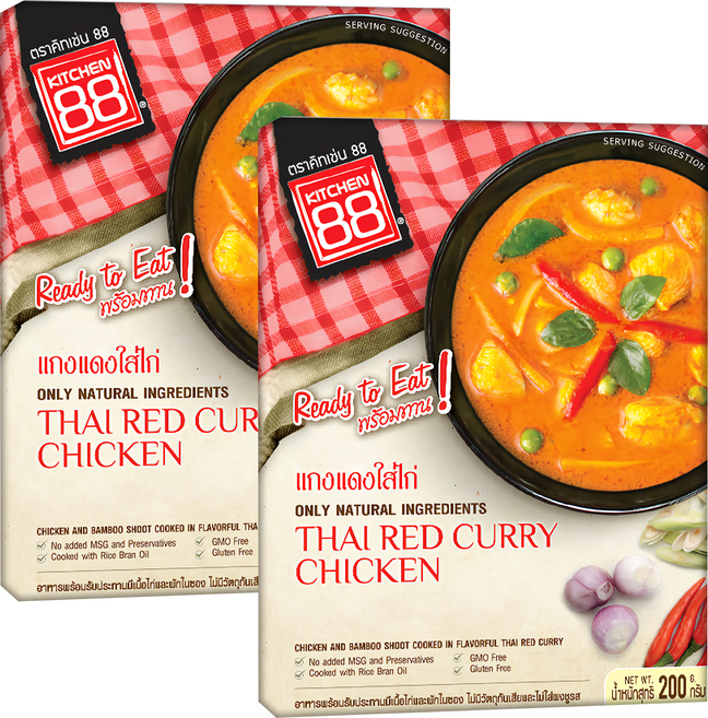 KITCHEN 88 泰式紅咖哩雞即食調理包, 200g, 2盒