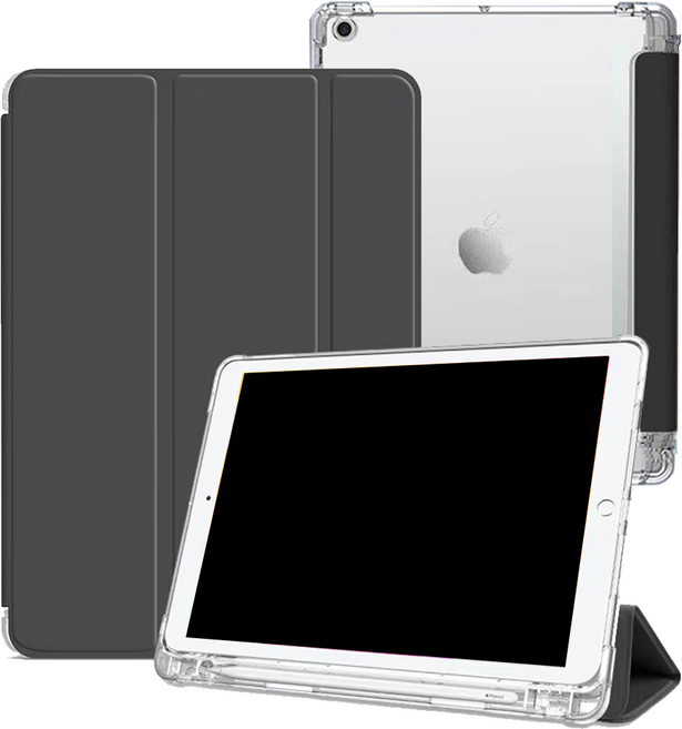 태블릿나라 클리어 애플펜슬 수납 태블릿PC 케이스, 블랙, 1개