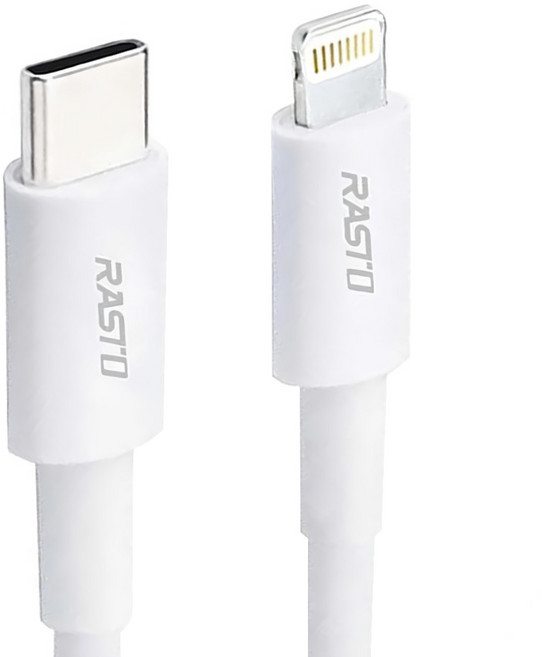 RASTO RX43 For 蘋果 Type C-Lightning 快充傳輸線, 1.2m, 白色, 1條