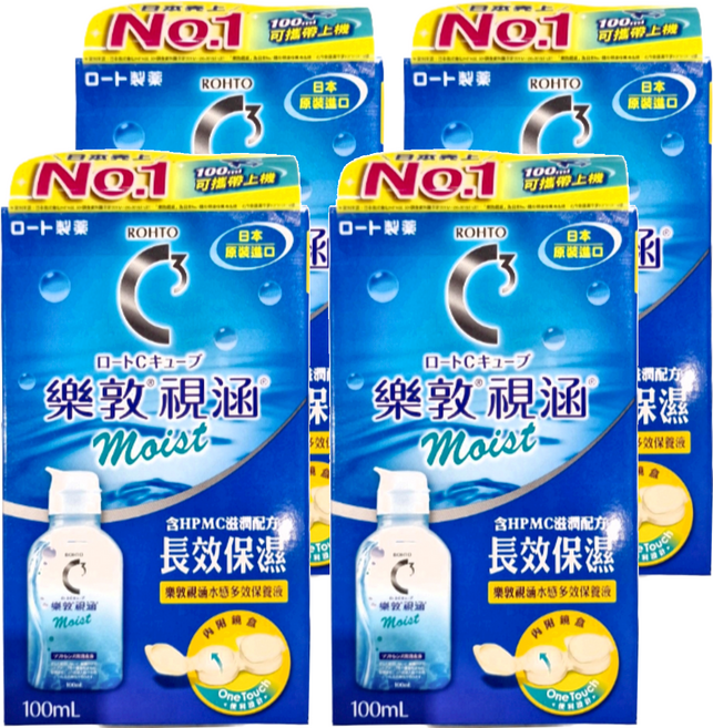 ROHTO 樂敦 視涵 水感多效保養液 長效保濕, 100ml, 4瓶