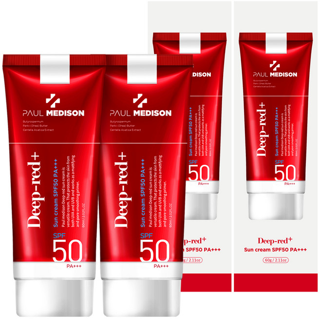 폴메디슨 딥레드 썬크림 SPF50 PA+++, 60ml, 2개