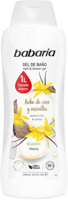 babaria 保濕嬌嫩沐浴露 椰奶&香草, 1L, 1瓶