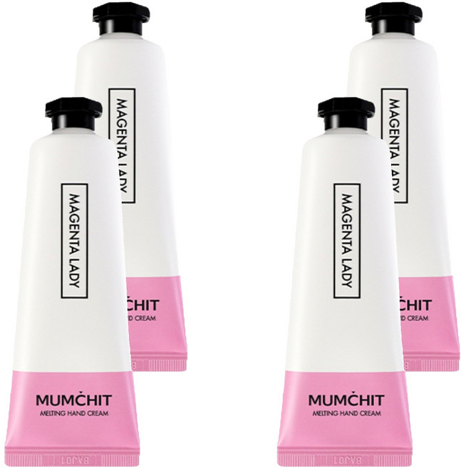 MUMCHIT 默契 融化護手霜 洋紅色女士, 4個, 50ml