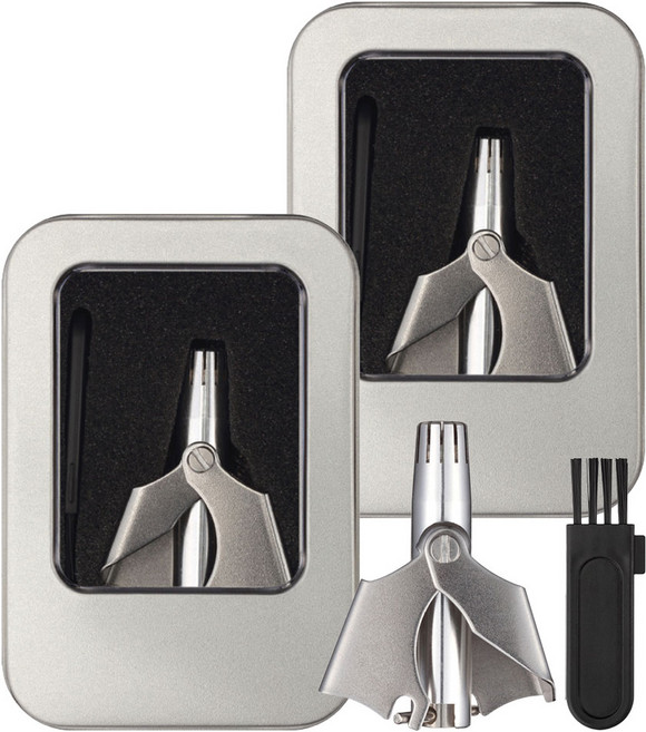 메툴리 맨스 뷰티 넘버원 고급 코털 제거기 + 청소용 브러쉬 + 케이스 세트, 1세트, 실버