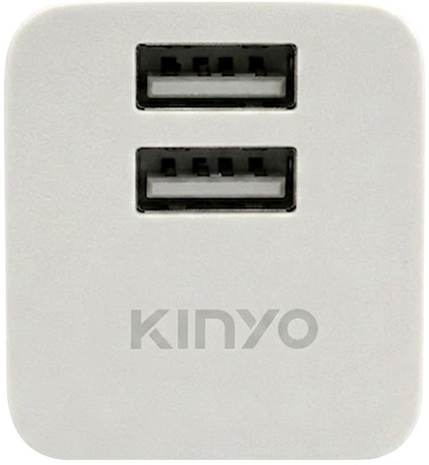 Kinyo 5V 2.4A雙USB充電器 CUH-220 39 x 34 x 30mm, 白色, 1個