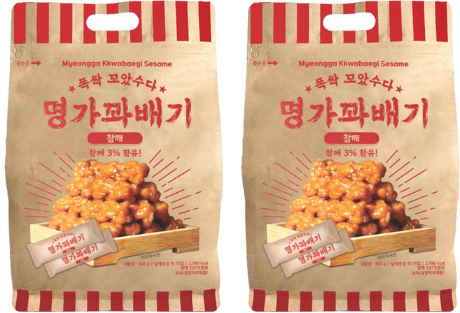 명가꽈배기 참깨, 500g, 2개