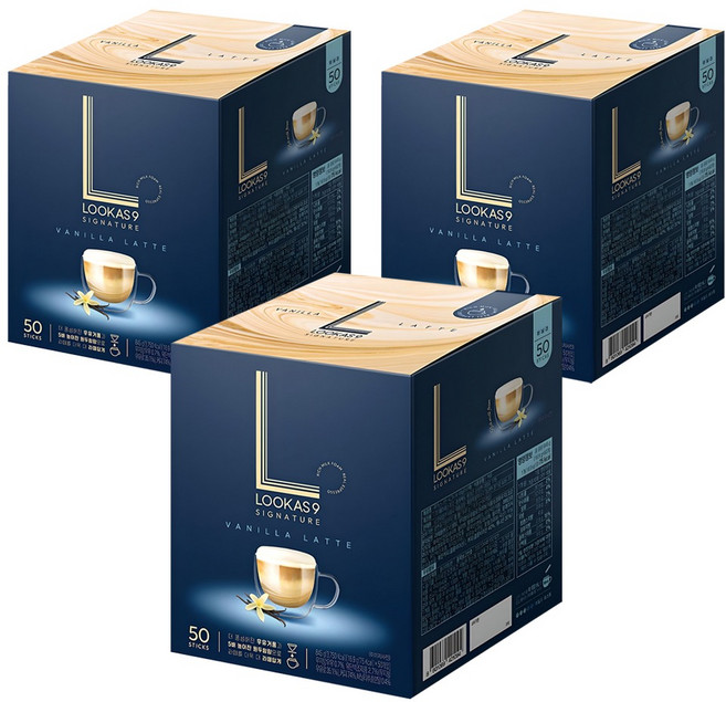 루카스나인 시그니처 바닐라 라떼 커피믹스, 16.9g, 50개입, 3개