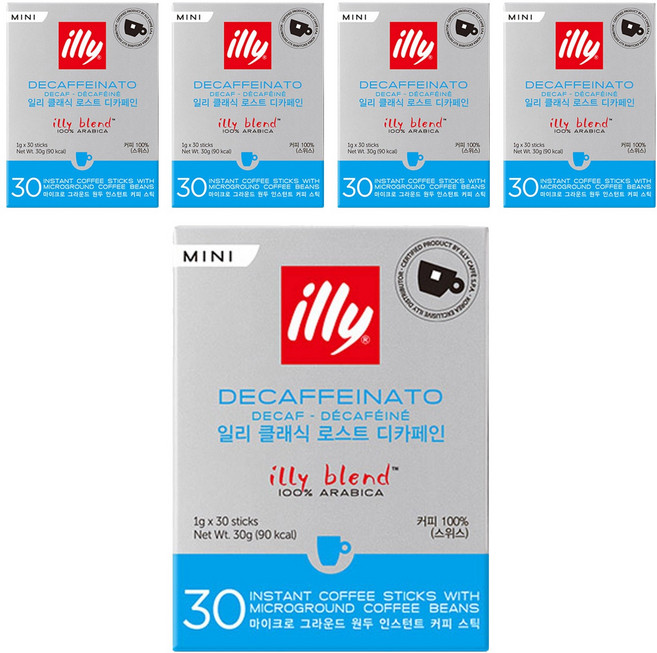 일리 클래식 로스트 디카페인 미니, 1g, 30개입, 5개