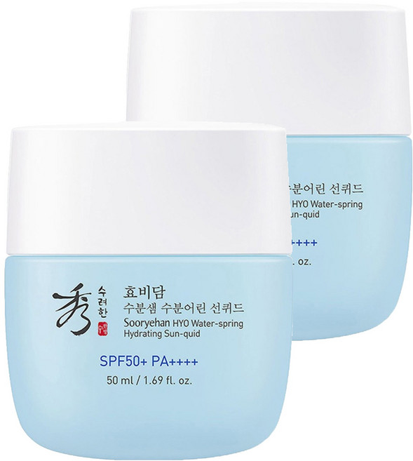 Sooryehan 秀雅韓 Hyobidam水潤泉保濕防曬水凝乳 SPF50+ PA++++, 50ml, 2條
