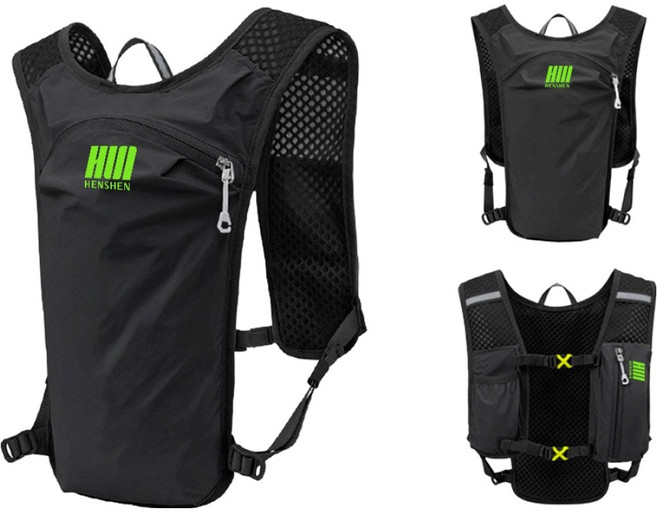 헨센 런닝 스포츠 마라톤 포켓 가방, 블랙그린, 1개