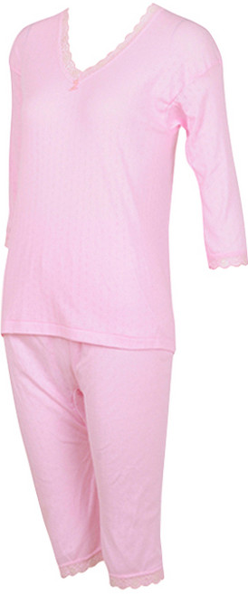 캐리루시 60수 순면 V넥 런닝 통기성 8부 상하의 세트