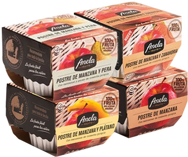 아넬라 생과일 퓨레 4종 세트, 혼합맛(사과,바나나,사과배,당근), 800g, 1세트