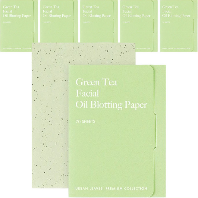 어반리브즈 녹차 프리미엄 기름종이, 70매입, 6개