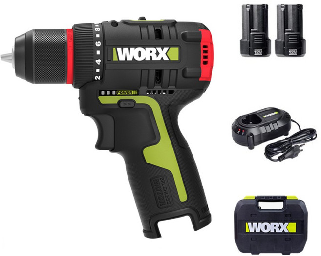 WORX 충전 드릴 드라이버 WU130X 12V 2.0AH BL, 1개