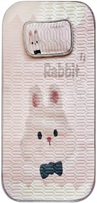 Bebehome 兒童涼感床墊 乳膠涼蓆 附枕頭, 涼墊 + 涼枕套裝, 小兔 粉色