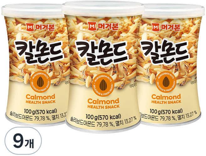 머거본 칼몬드 믹스넛, 100g, 9개