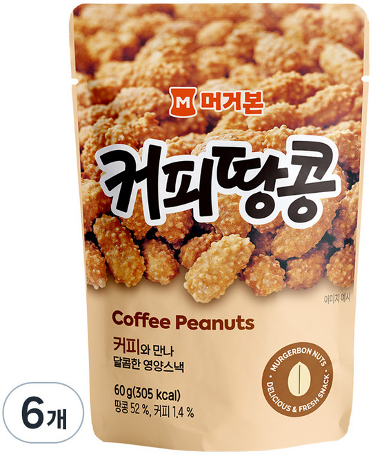 머거본 커피땅콩, 60g, 6개