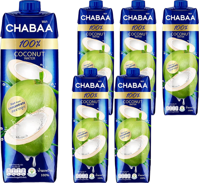 CHABAA 啜吧 100%椰子汁, 1L, 6瓶