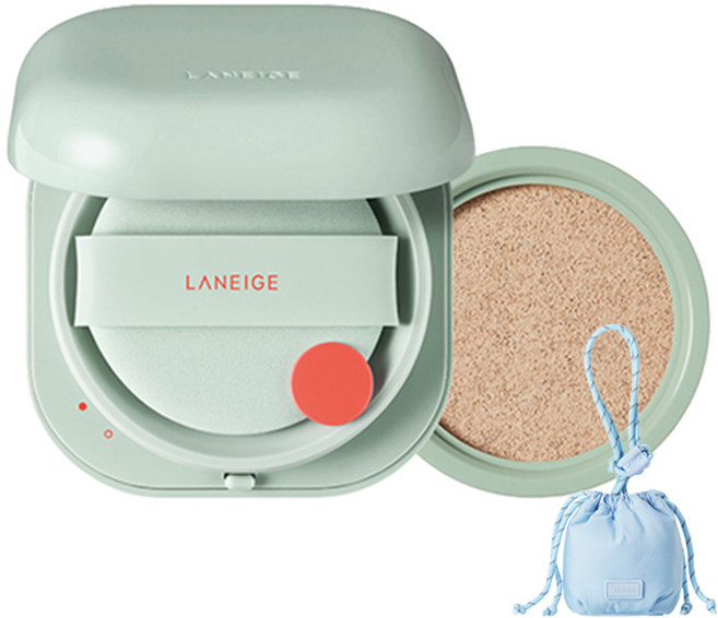 라네즈 네오 쿠션 매트 파운데이션 본품 15g + 리필 15g + 블루에어팟 스트링파우치, 13N1 아이보리(쿠션, 리필), 단일색상(파우치), 1개