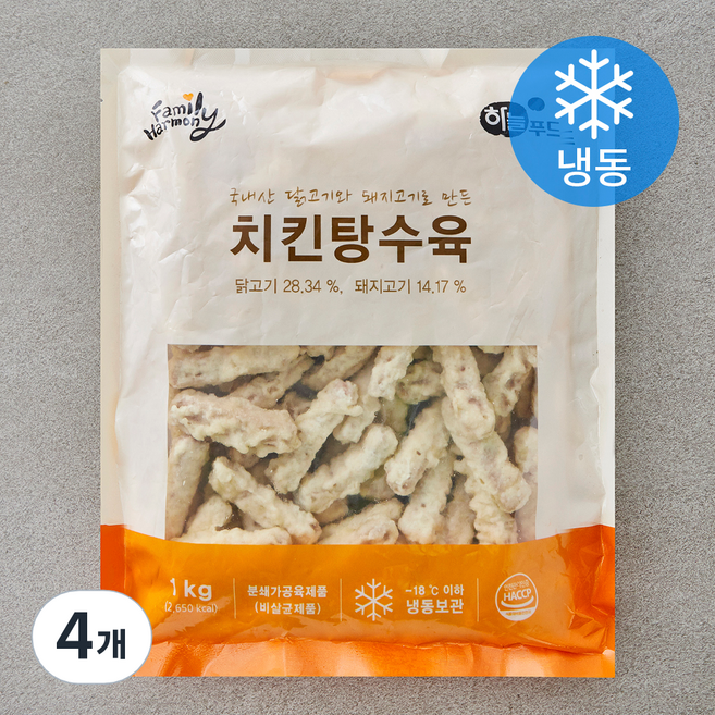 하늘푸드 치킨 탕수육 (냉동), 1kg, 4개