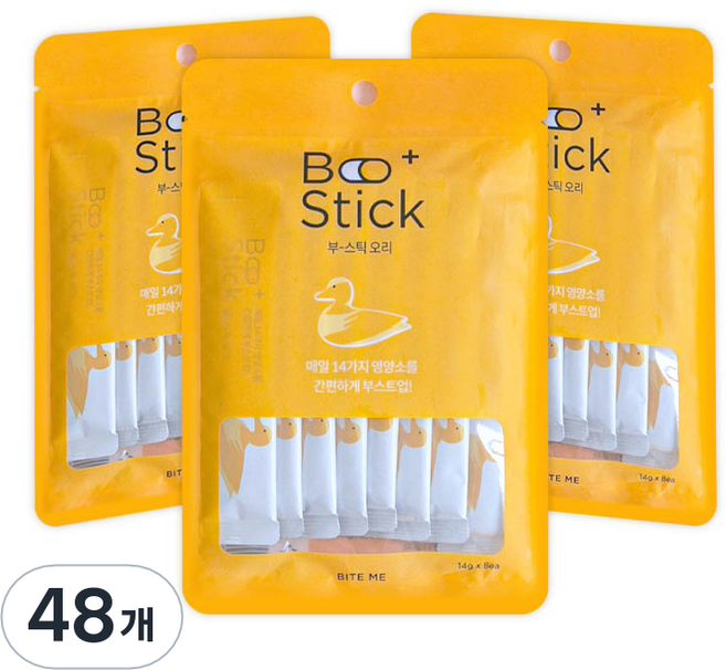 바잇미 부스틱 짜먹는 고양이 간식, 오리, 14g, 48개