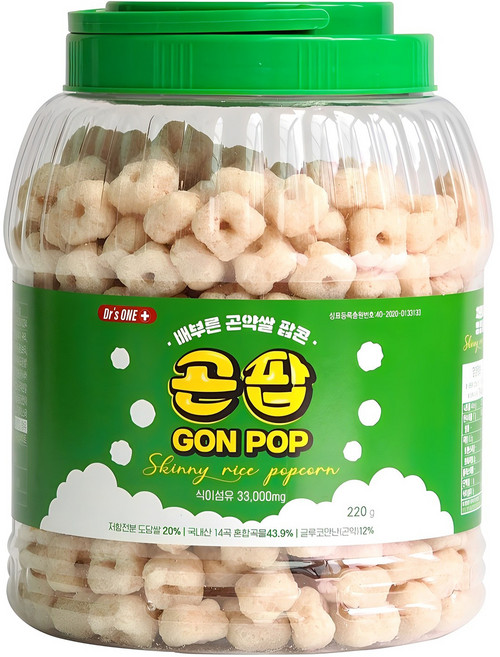 곤팝 배부른 곤약쌀 팝콘, 220g, 1개