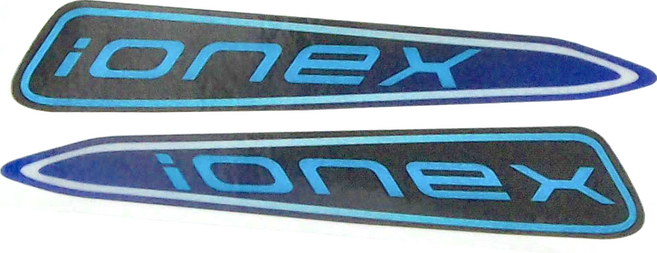 IONEX IONE/AIR專用飛旋貼紙 兩邊, 反光藍, 1個