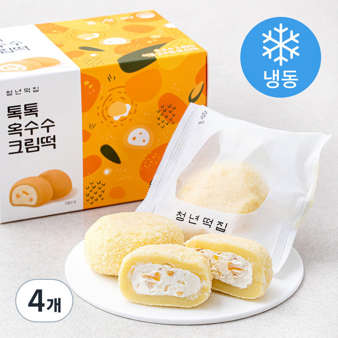 청년떡집 톡톡 옥수수 크림떡 (냉동), 40g, 4개입, 4박스