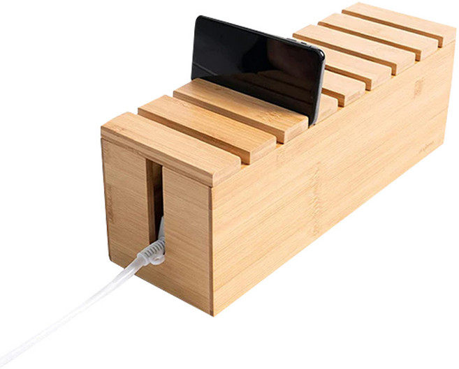 竹木製電線盒 39 x 12.5 x 14cm, 1個, 竹木製