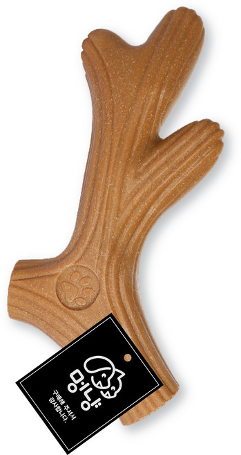 멍냥 반려동물 프리미엄 우드스틱 장난감 뿔모양, 나무색, 1개