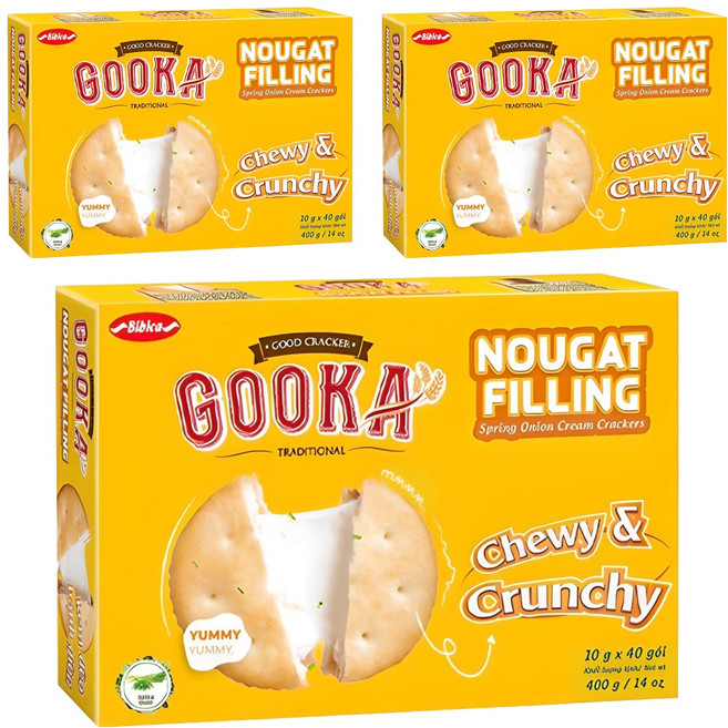 비비카 구카 누가 필링 크래커, 400g, 3개