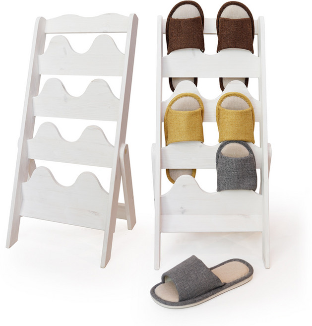 루미아 베티 원목 실내화꽂이 빈티지화이트, 없음, 1개