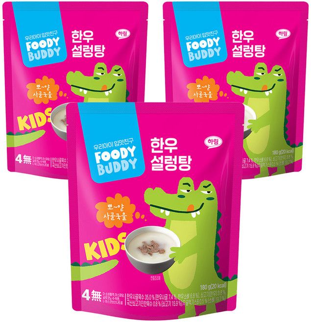 푸디버디 유아용 한우 설렁탕, 180g, 3개