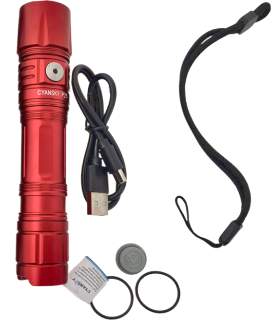 CYANSKY P25 V2.0 戰術手電筒 3600流明 IPX8防水, 紅色, 1個