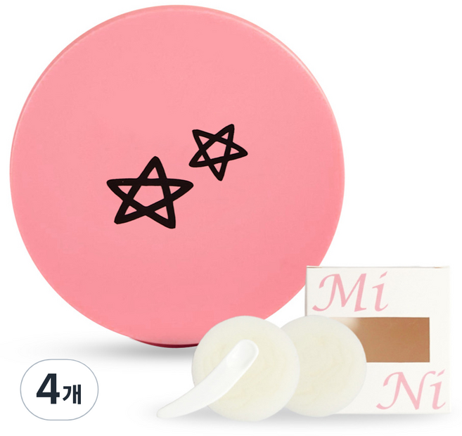 셀프천사 미니 DIY 비비 쿠션 케이스 5g, 핑크 별, 4개