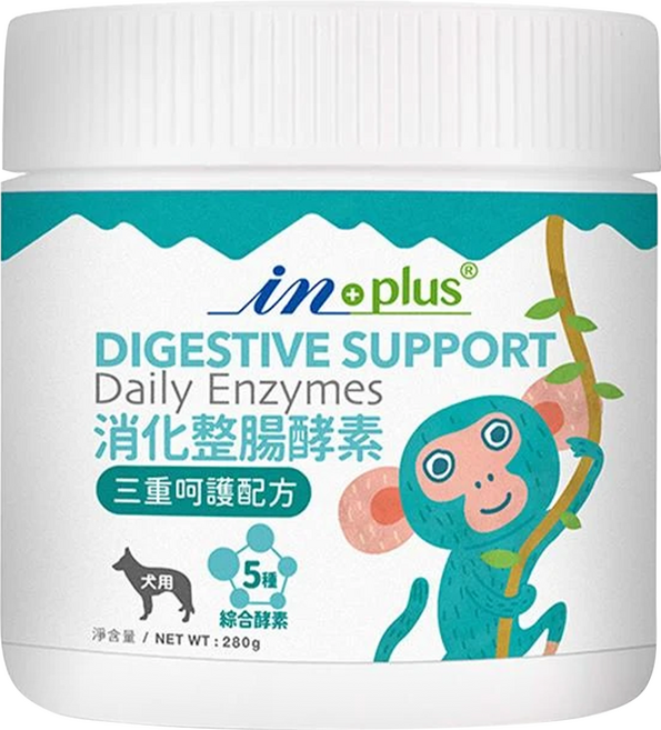 in plus 贏 消化整腸酵素 三重呵護配方 犬用 280g, 1罐