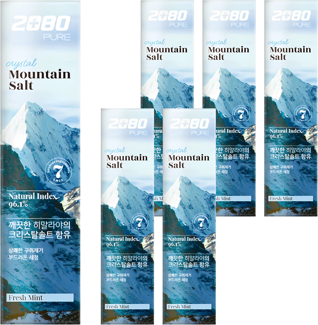 2080 喜馬拉雅山水晶岩鹽牙膏, 150g, 6條