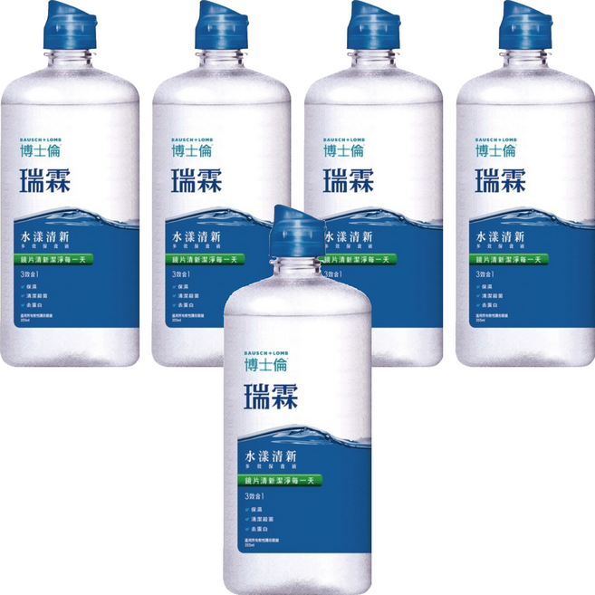 博士倫 瑞霖 水漾清新多效保養液, 355ml, 5瓶