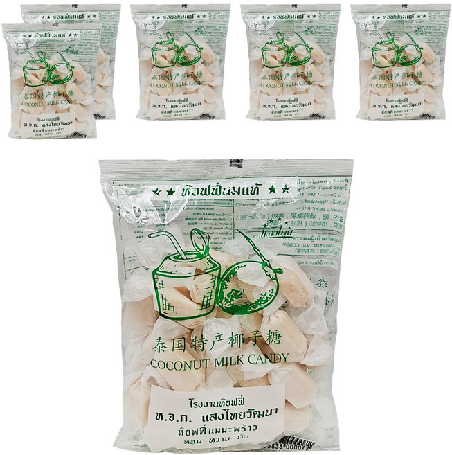 Saeng Thai 椰子風味牛奶糖, 6袋, 110g