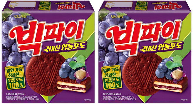 빅파이 영동포도 과자, 324g, 2개