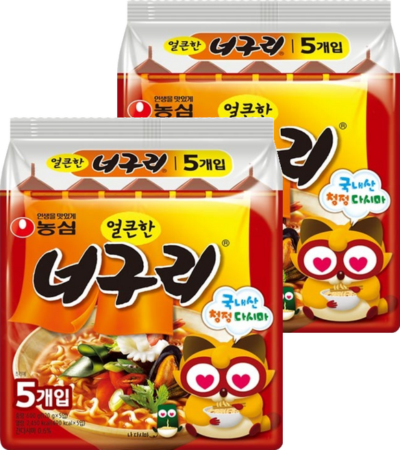 농심 얼큰한 너구리 120g, 10개