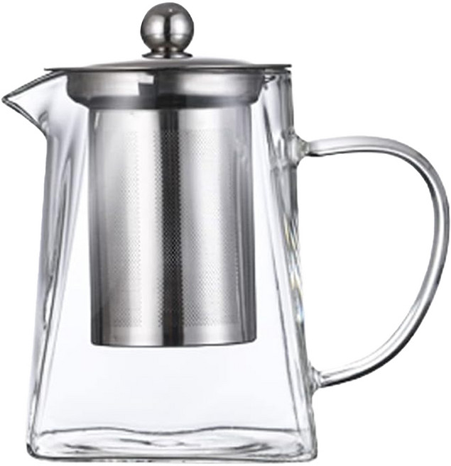 高硼矽耐熱玻璃茶壺 單壺-B 750ml 304不鏽鋼濾網, 1個