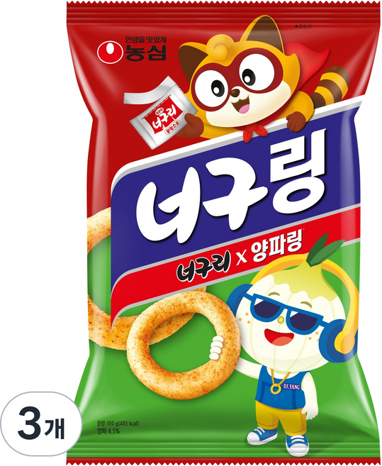 양파링 너구링, 100g, 3개