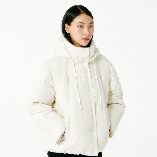 JAJU 여성용 클라우드 후드 푸퍼 점퍼