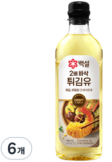 백설 2배바삭 튀김유, 900ml, 6개