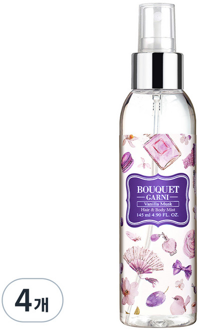 부케가르니 프레그런스드 헤어&바디미스트 바닐라머스크, 145ml, 4개