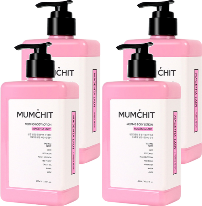 MUMCHIT 默契 香氛身體乳液 粉嫩丁花香, 4瓶, 400ml
